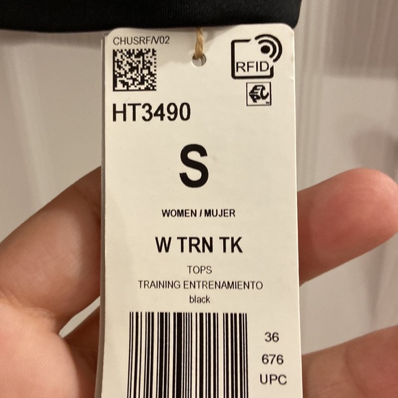 ADIDAS women’s training top size S brand new with tag color black and white - Picture 3 of 8